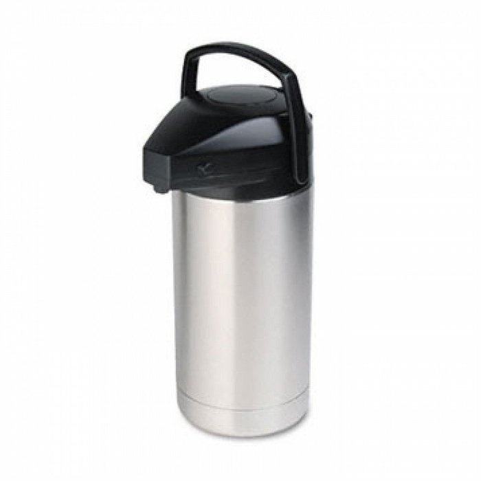 Commercial Grade Jumbo Airpot, 3.5L, Stainless Steel/Black SV350 - 1 Each