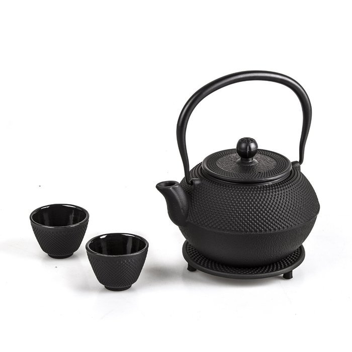 4 piece Cast Iron Tea Set Black 40 Ounce N3
