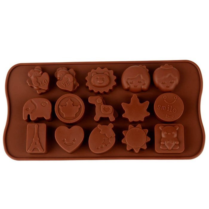 inkint 15-cavity Silicone Baking Mold Decorating DIY Mold Non-stick with Different Shape for Making Homemade Chocolate... N4