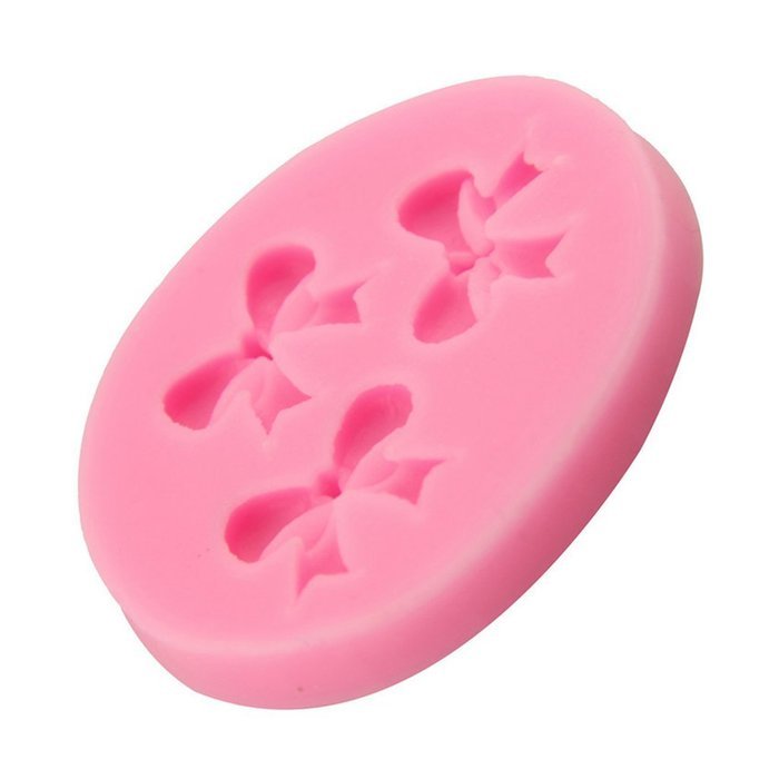 3PCS Bow Shape Silicone Fondant Cake Mold Home Kitchen Baking Sculpting & Modeling Tools--Green N6