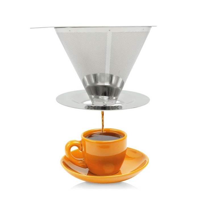Reusable Stainless Pour Over Drip Mesh Coffee Tea Filter Holder Percolator N7
