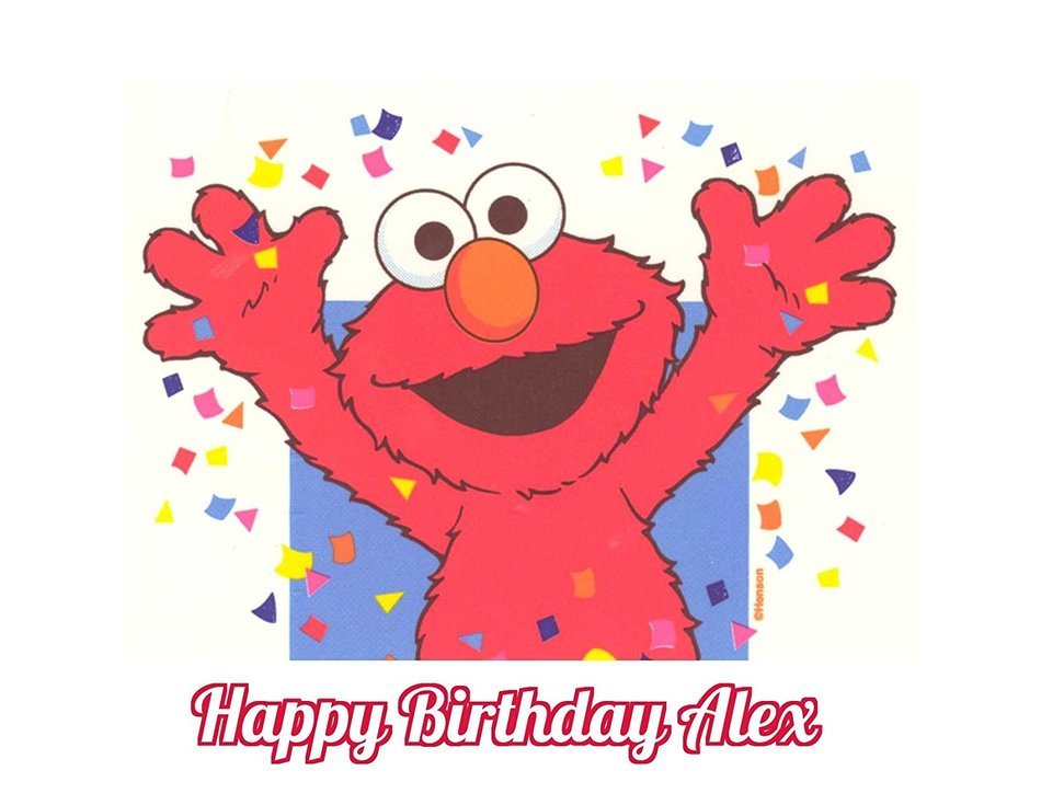 Sesame Street Elmo Edible Image Photo Cake Topper Sheet Personalized Custom Customized Birthday - 1/4 Sheet -...