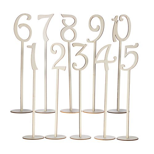20 Pieces Mini Wooden Chalkboard Table Numbers Stick Set With Base French Font Wedding Birthday N3