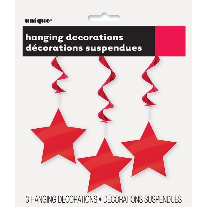 Hanging Star Decorations, 26", Light Blue, 3 Count N20