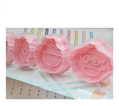 Anyana 4pcs set Sesame Street Plastic Plunger And Cookie Cutter Cake Mould Tool Kitchen Tool Sugar Paste Baking... N2