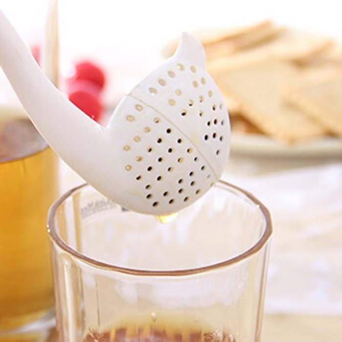 VANKER 1Pc White Leisure Time Tea Bag Infuser Herb Leaf Spice Diffuser Holder Strainer Filter N4