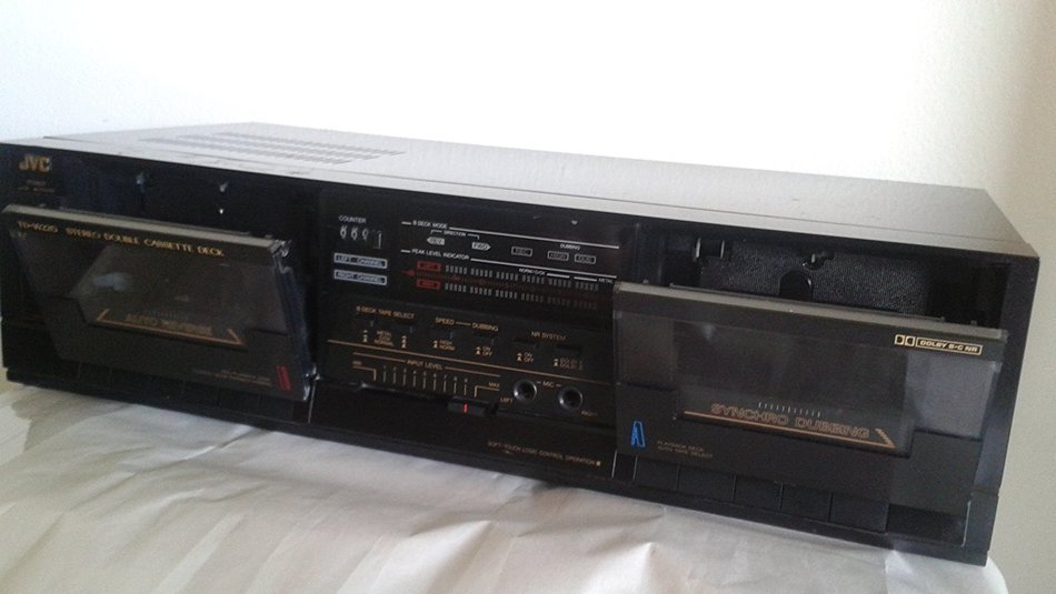 JVC TD-W220 Recordable Stereo Double Cassette Tape Deck Complete with Audio Vido Cables and Digital PDF Service... N3