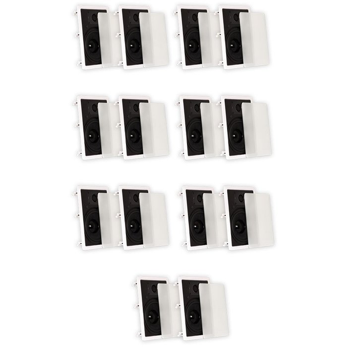 Theater Solutions New 8" In Wall HD Deluxe Home Theater Speakers 7 Pair Pack 4200 Watts 7TSS8W