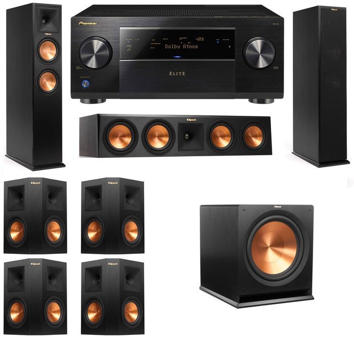 Klipsch RP-250F Tower Speakers-RP-440C-7.1-Pioneer Elite SC-85