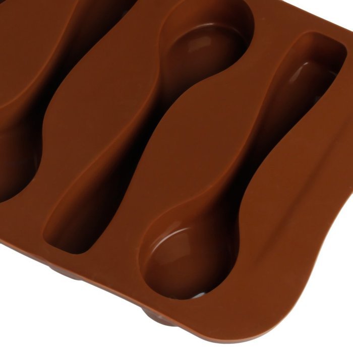 Delight eShop Silicone Baking Mould Spoon Design Chocolate Cake Biscuit Candy Jelly Soap Mold N6