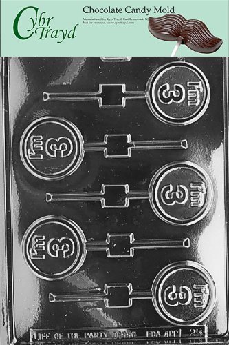 Cybrtrayd L025 I'm 3 Lolly Chocolate Candy Mold with Exclusive Cybrtrayd Copyrighted Chocolate Molding Instructions