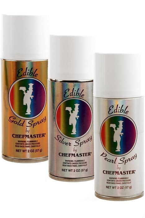 Chefmaster Edible Spray, One 2-Ounce Can. Kosher Certified - Gold N7