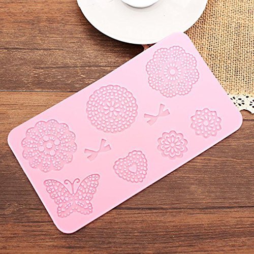 Fondant Cake Silicone Lace Mold Decoration Butterfly Bows Flowers N5