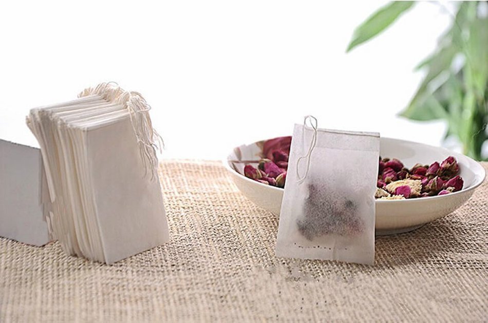 Ewandastore 200 pcs Disposable String Drawstring Empty Heat Seal Filter Paper Tea Bags,2.2x2.8inch N6