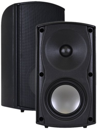 OSD Audio AP490 Black 4-inch Indoor or Outdoor 100-Watt Patio Speaker Pair N2