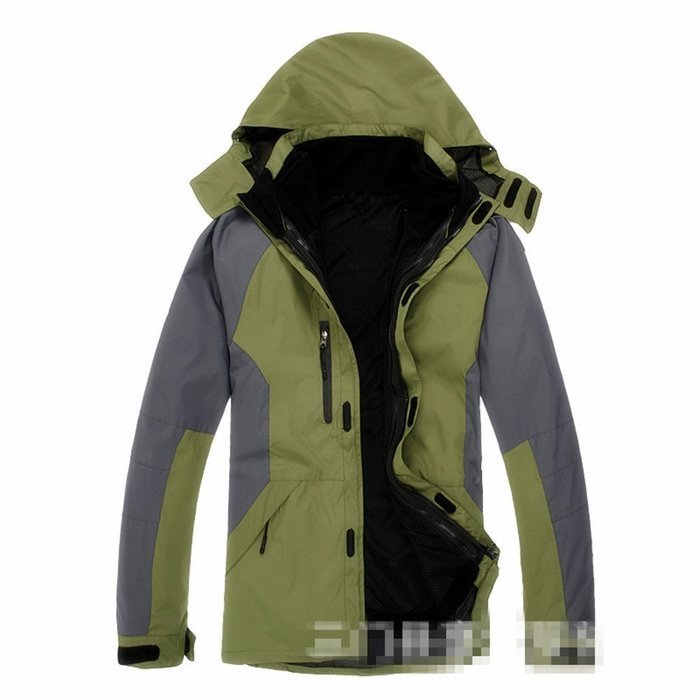 Hanxue Mens Hiking Ski Jacket Softshell 3 in 1 Hiking Raincoat Plus Size Men Waterproof Sportswear with Removable... N23