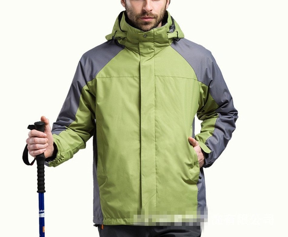 Hanxue Mens Hiking Ski Jacket Softshell 3 in 1 Hiking Raincoat Plus Size Men Waterproof Sportswear with Removable... N24