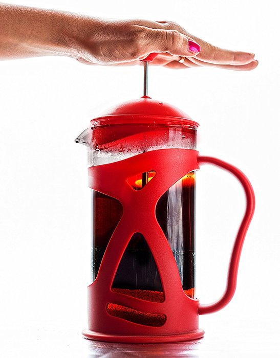French Press Coffee Maker (8 Cup) by Sunlit, Brews Coffee and Tea, Red N2