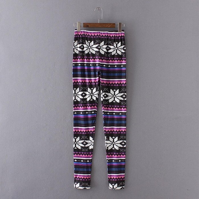 PHOTNO Casual Women Lady Skinny Geometric Print Stretchy Jegging Pants Slim Leggings N60