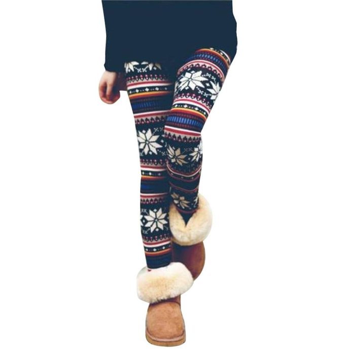 PHOTNO Casual Women Lady Skinny Geometric Print Stretchy Jegging Pants Slim Leggings N61