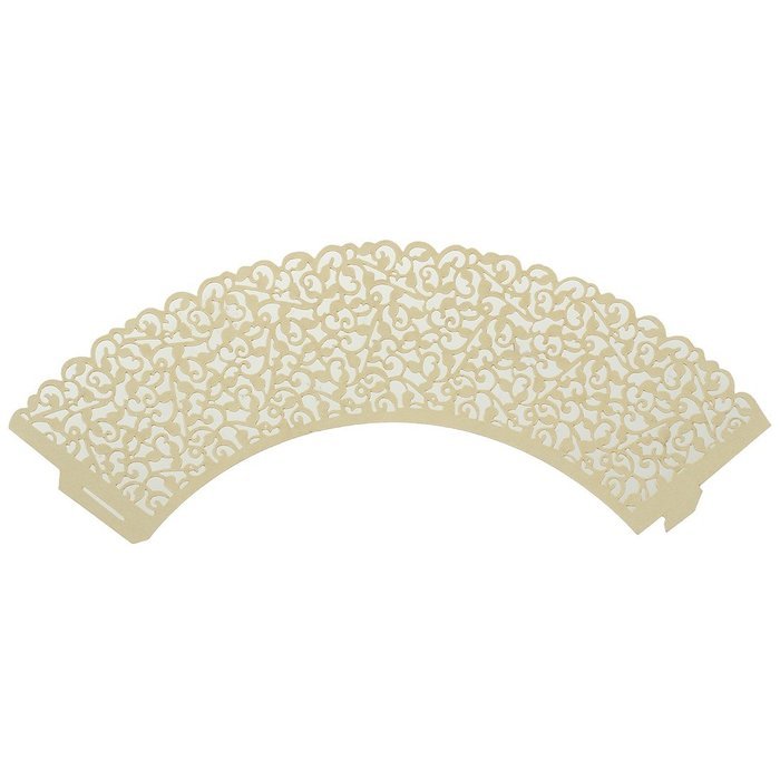 TOOGOO(R)100 pcs Filigree Vintage Cupcake Wrappers Wraps Cases - Wedding, Birthday, UK seller(light yellow) N3
