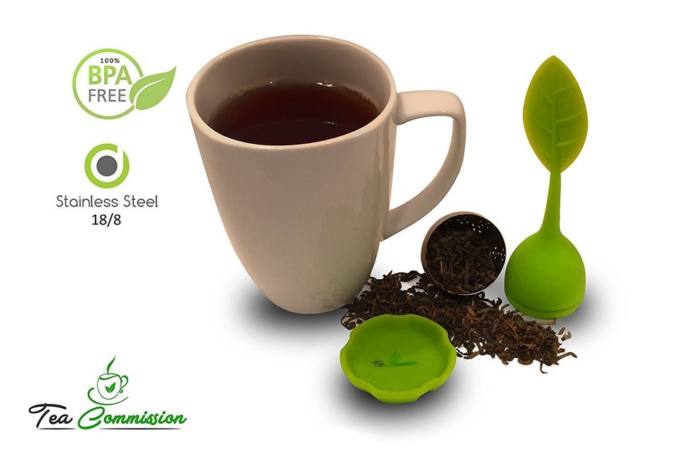 Tea Commission Tea Infuser Set of 6, Steeper Strainer Silicone & Stainless Steel Mesh Basket (Rainbow) for Loose... N19