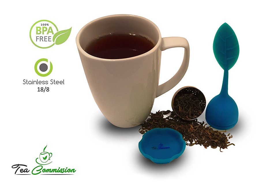 Tea Commission Tea Infuser Set of 6, Steeper Strainer Silicone & Stainless Steel Mesh Basket (Rainbow) for Loose... N24