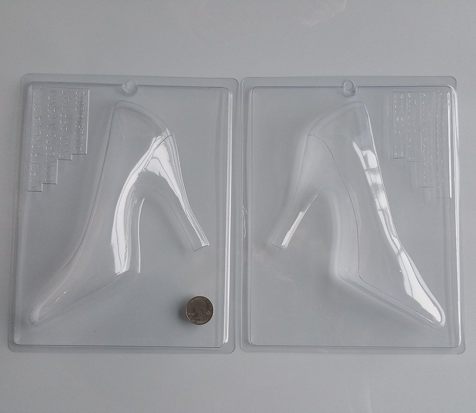 Women's Large, Full 3D High Heel Shoe Chocolate Mold - DIY Stiletto - Both Sides Combined, Left and Right Side... N3