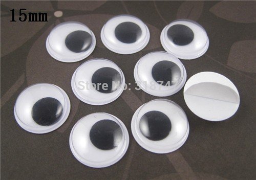 5/7/8/10/12/15/20/25/30/40mm Plastic Wiggly Googly Eyes for Toy Accessory (With Self-adhesive) (6pcs 40mm) N6