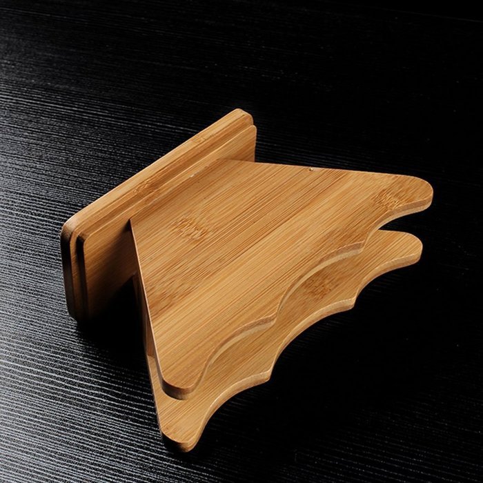 Coffee Filter Holder, Saebye Renewable Bamboo Fan Shape Coffee Filter Dispenser Rack Shelf N4