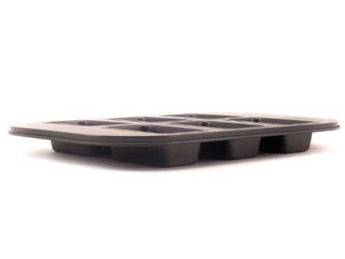 IC ICLOVER 6 Cups Nonstick Rectangular Carbon Steel Muffin Cup,loaf Pan-black N2