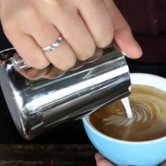 HUPPYNUTS STEAMING PITCHER Stainless Steel Frothing Pitcher with Measurements for Espresso Machines, Lattes, 33... N6