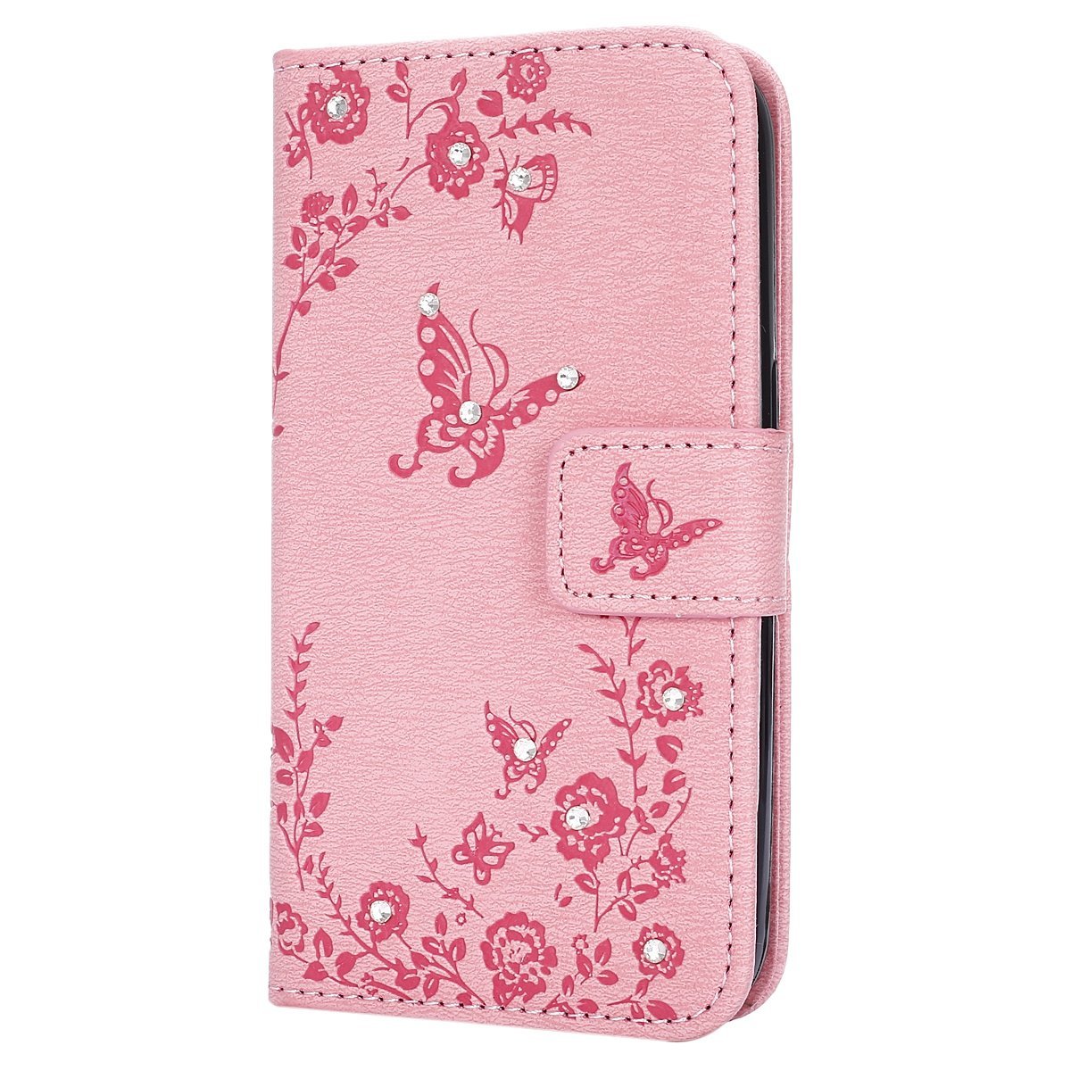 Galaxy Core Prime Wallet Case,phezen Serect Garden Butterfly Flower 