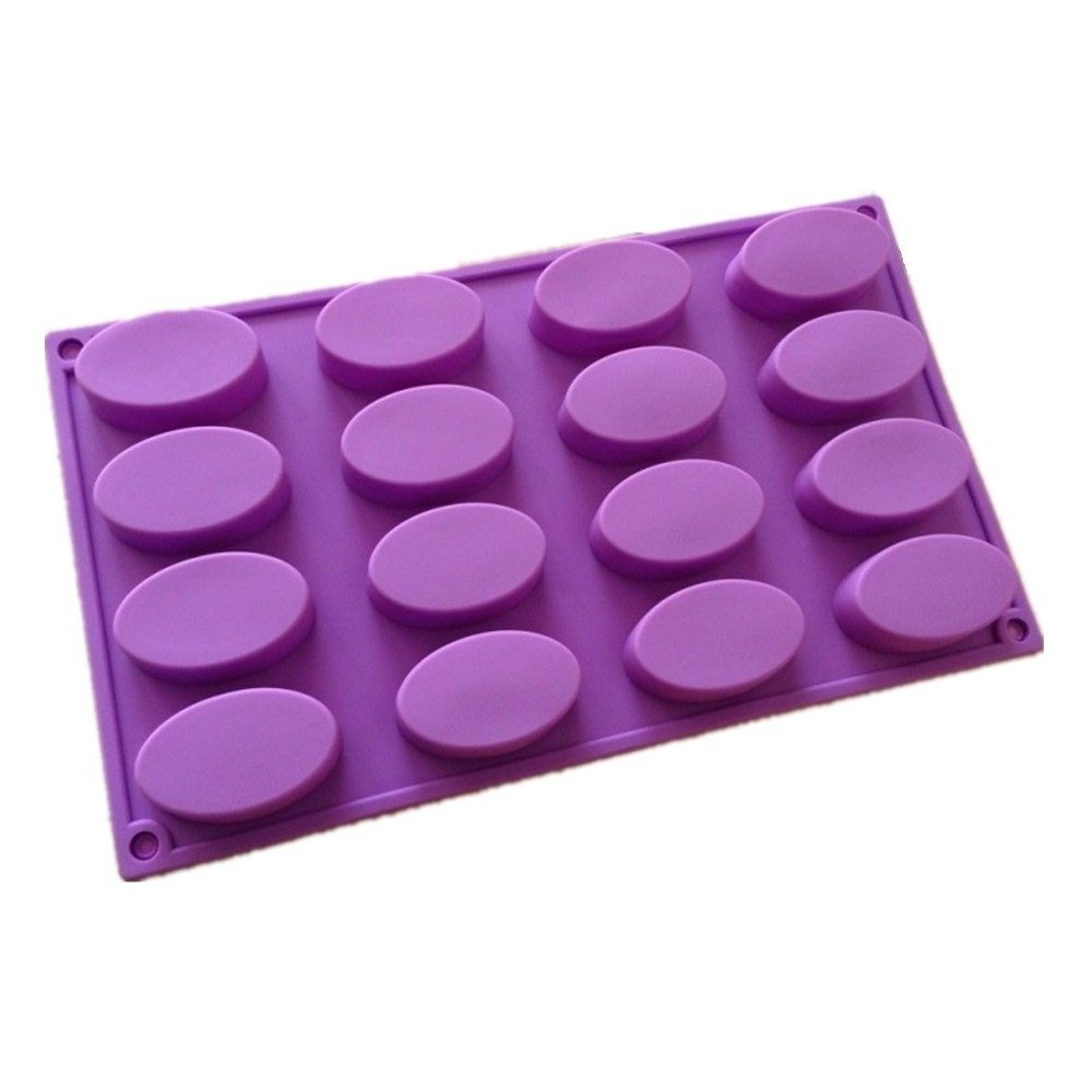 Allforhome (TM) 16 Oval Flexible Silicone Soap mold Chocolate Candy ...