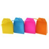 Emours Cute Classic Bag Design Herbal Leaf Silicone Tea Infuser Reusable Tea Bag Strainer , 4 Pack N2