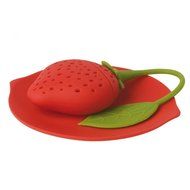 Trudeau Silicone Tea Steeper / Infuser with Lid Set (Strawberry Red)