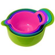 Gourmet Home Products 4-Piece Batter Bowl Set with Non-Skid Bottom (Lime) N4