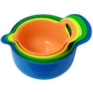 Gourmet Home Products 4-Piece Batter Bowl Set with Non-Skid Bottom (Lime) N7