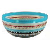 Golden Hill Studio 11" Serving Salad Bowl Hand Painted in the USA by American Artists-Mosaic Carnival Collection N2