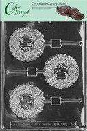 Cybrtrayd L016 40th Lolly Chocolate Candy Mold with Exclusive Cybrtrayd Copyrighted Chocolate Molding Instructions