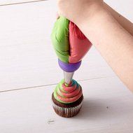 YING LAN ColorSwirl 3-Color Coupler Icing Piping Bag Nozzle Converter Decorating Kit for Cupcake Fondant Cookie N6
