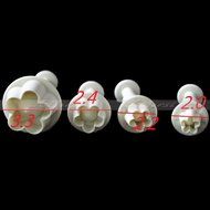Generic 4Pcs/Set Plum Flower Plunger Cutter Mold Sugarcraft Fondant Cake Decorating DIY Tool(White) N5