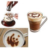 YING LAN Creative Nice Coffee Barista Stencils Template Strew Pad Duster Spray Art 16 PCS N5