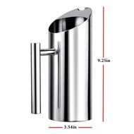 Stainless Steel Water Pitcher with Ice Guard, Straight Pot Frozen/Unboiled Water/Juice/Beer/Coffee Bottles Water... N10
