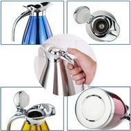 Satin Finish Stainless Steel Thermal Coffee Pot, Vacuum Insulated Carafe Flask Tea Kettle, 1.5 Liter N51