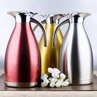 Satin Finish Stainless Steel Thermal Coffee Pot, Vacuum Insulated Carafe Flask Tea Kettle, 1.5 Liter N54
