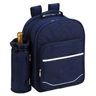 Picnic at Ascot - Deluxe Equipped 2 Person Picnic Backpack with Cooler &amp; Insulated Wine Holder - Trellis Blue N14