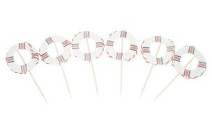 Bilipala 24Pcs Nautical Theme Cupcake Toppers Food Fruit Picks for Decoration N4