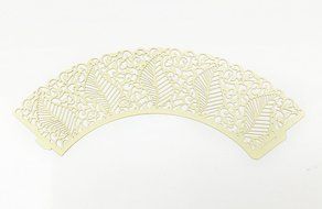 HUAL Cupcake Wrappers 50 Filigree Artistic Bake Cake Paper Cups Large leaves Lace Laser Cut Liner Baking Cup Muffin... N7