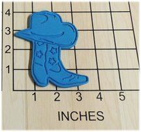 Western Cowboy Hat on Boot Shaped Cookie Cutter and Stamp #1182 N2